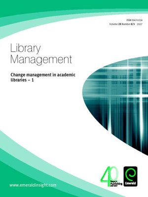 cover image of Library Management, Volume 28, Issue 8 & 9